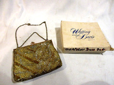 Vintage Whiting  Davis Gold  Silver Dress Bag in Original Box