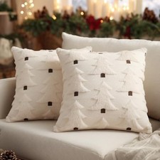 Christmas Pillow Covers 26x26 Inch Set of 2, 26" x 26" Pack of 2 Beige Brown