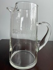 Schwinn Bicycle Advertising Glass Pitcher, Almost 9" High,  Blown Applied Handle