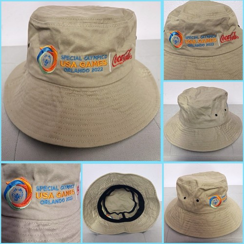 SPECIAL OLYMPICS USA 2022 Herren Boonie Bucket Hat Sun Cap Orlando Florida Tan