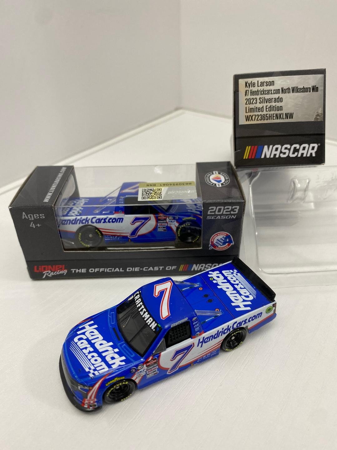 NASCAR 2023 KYLE LARSON #7 NORTH WILKSBORO WIN  HENDRICKCARS . COM  1/64 TRUCK