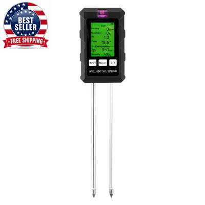 6 in 1 Soil PH Meter Sunlight Ambient Humidity Temp Soil Moisture Tester Nutrien