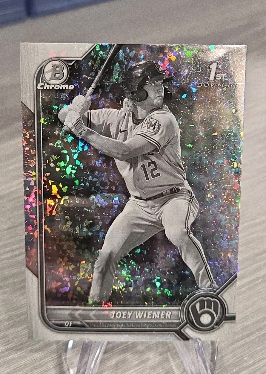Joey Wiemer 2022 Bowman Chrome Black and White Mini Diamond #BCP-207 Brewers