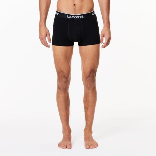 Lacoste Mens Cotton Stretch Essentials Trunks, 3-pack, Black (New) thumbnail 3