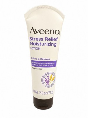 Aveeno Stress Relief Lotion 2.5oz Lavender Moisturizer Travel Size Skin Care