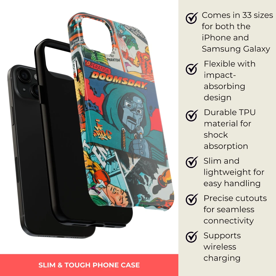 Vintage Doomsday Comic Book Supervillain Phone Case for iPhone & Samsung Galaxy - Image 2 of 4