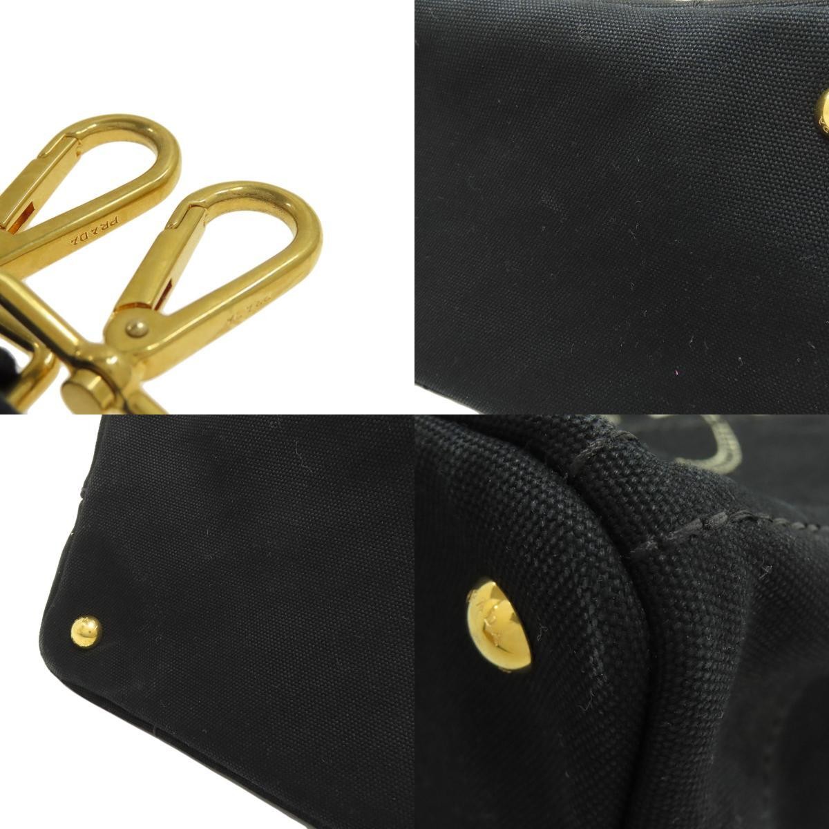 PRADA Canapa Mini 2WAY Handbag Canvas Ladies Used from japan thumbnail 9