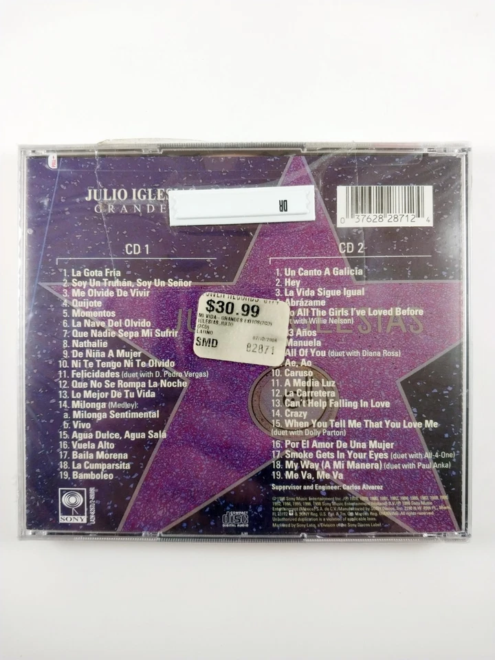Julio Iglesias – Mi Vida (Grandes Exitos) (CD, 1998) 2 Discs - Sony - Sealed - Image 2 of 3