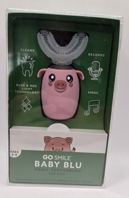 Go Smile Baby BLU Sonic Toothbrush for Kids Pink Pig ages 3-8