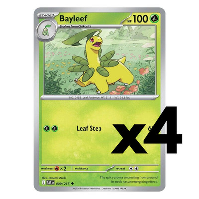 4x Bayleef - 009/217 - ME: Ascended Heroes (ASC) Pokemon Playset x4