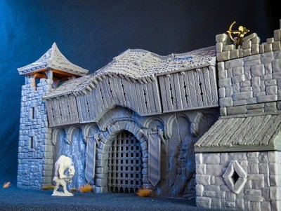 Tabletop Gelände Gebäude Großes Tor Mit Zwei Türmen Unbemalt 28mm