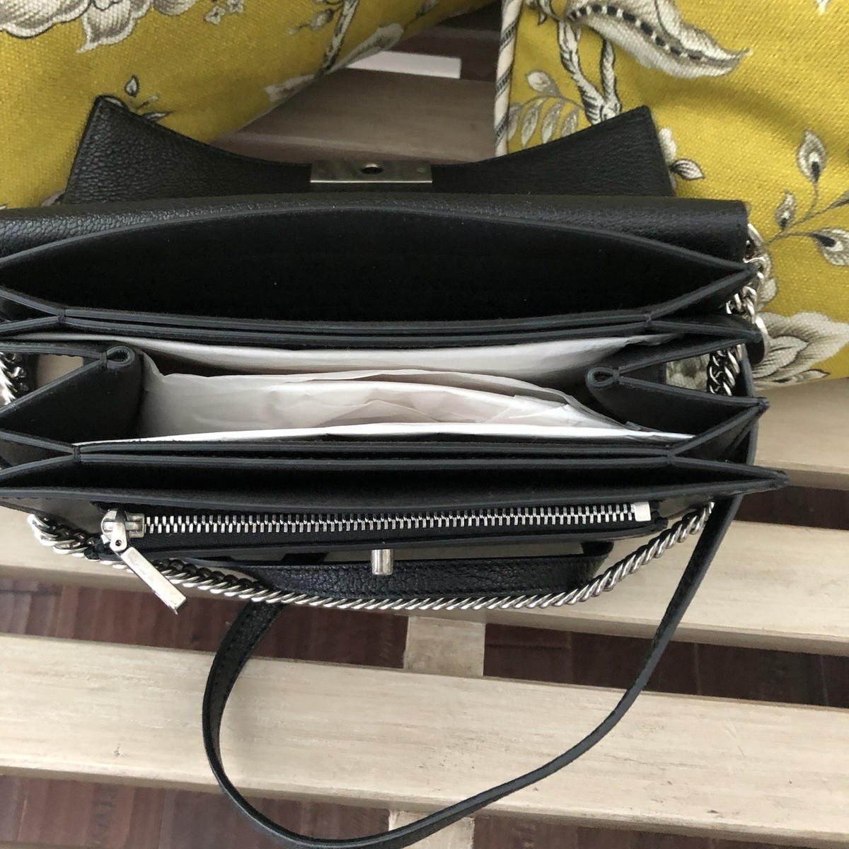 Givenchy GV3 Small Black Shoulder Bag Chain Logo Crossbody Strap