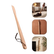 4pcs Wood Shoehorn with Extended Handle 21'',Boot Jack Helper Sticks