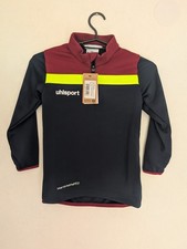 Uhlsport Offense 23 Kinder Trainingstop Gr. 116 1/4 Zip Navy Burgund Gelb Neu