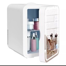 ARTETHYS 8L Mini Fridge with LED Mirror for Skincare, Bedroom, Office, Car, AC/D