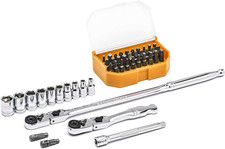 Gearwrench 45 Pc. 14 Drive 6 Pt. Standard Slim Head Mechanics Tool Set Metric