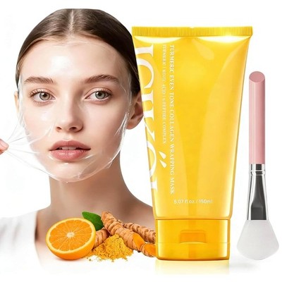 Turmeric Collagen Night Wrapping , Kojic Acid Overnight Peel Off Masks with f...