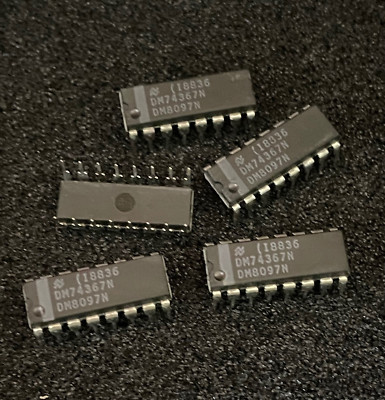5pc National Semiconductor DM74367N Integrated Circuit Plastic Package **NOS