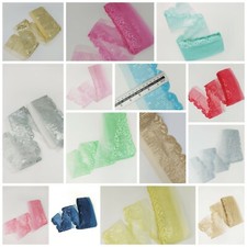 7 Cm Wide 1 yard Pastel colours Cutwork Sequence Embroidery Lace Trim Sew on