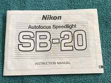 Nikon Autofocus Speedlight SB-20 Flash Manual Guide English Original