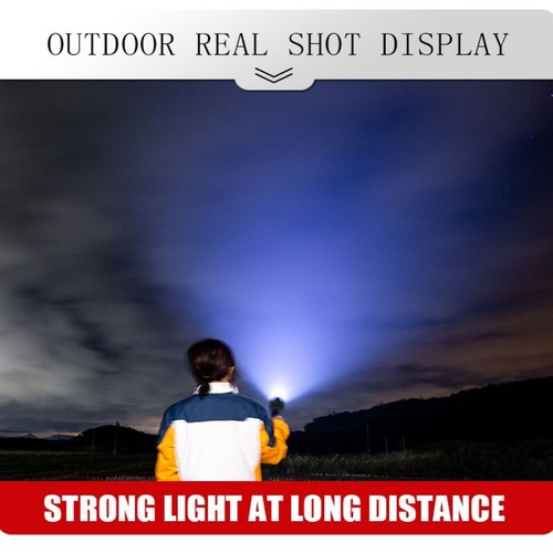 1000000 Lumens Tactical Flashlight USB Work Light Strong Light Zoom Flashlight - Picture 11 of 12