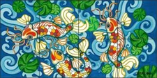 Koi Tile Backsplash Nancy Jacey Fish Art Ceramic Mural  CPA-NJ11029-2