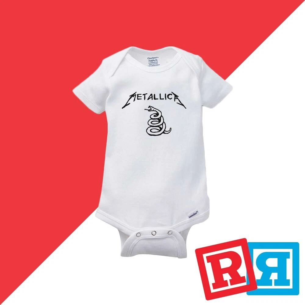 Metallica Gerber Baby Onesie Cotton Unisex White Short Sleeve