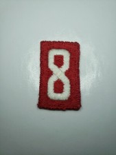 Vintage Boy Scouts of America BSA Red White Troop Number  Patch 8 Eight
