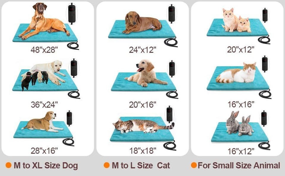 Outdoor Pet Heating Pad for Dog & Cat, Extremely Waterproof Heated Cat