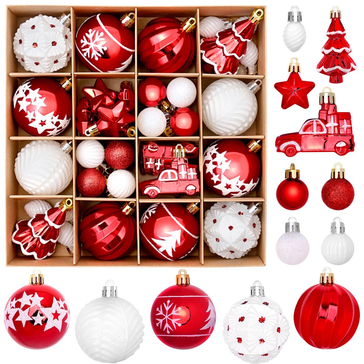 42 Pcs Christmas Ornaments, Various Styles of Christmas Ball