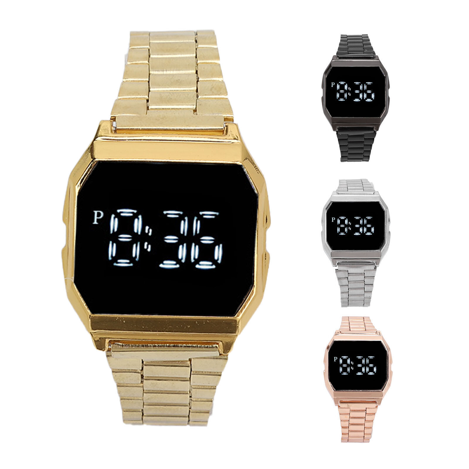 LED Watch for Student Tetragonum Digital Sports Watch with Folding Clasp Alarm