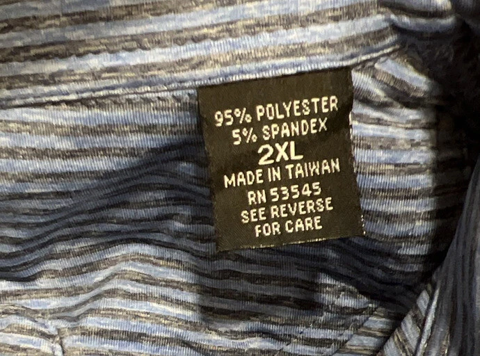 DriWay Hombres The Georgia Club Golf Manga Corta Polo Azul Jaspeado Talla 2XL Foto 4 de 4