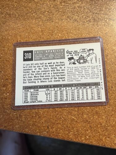 1982 Dover Publications Béisbol 1959 Reimpresión # 310 Luis Aparicio - Imagen 4 de 6