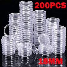 200PCS Direct-Fit Airtight 18mm Coin Capsule Holders For DIMES