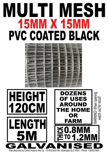 5 - 30m Welded wire mesh black 25x25 15x15 50x50 6x6 100x100 holes animal fence - Picture 18 of 54