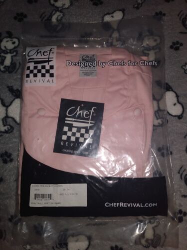 💕 Pink Twill Cotton Women's Long Sleeve Chef Jacket Size 2X - Chef Revival NEW - Picture 1 of 4