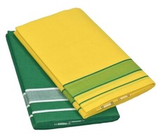 Men's Cool Cotton Dhoti with border/Length- 2.0mtr Lemon Yellow  Parrot Green 