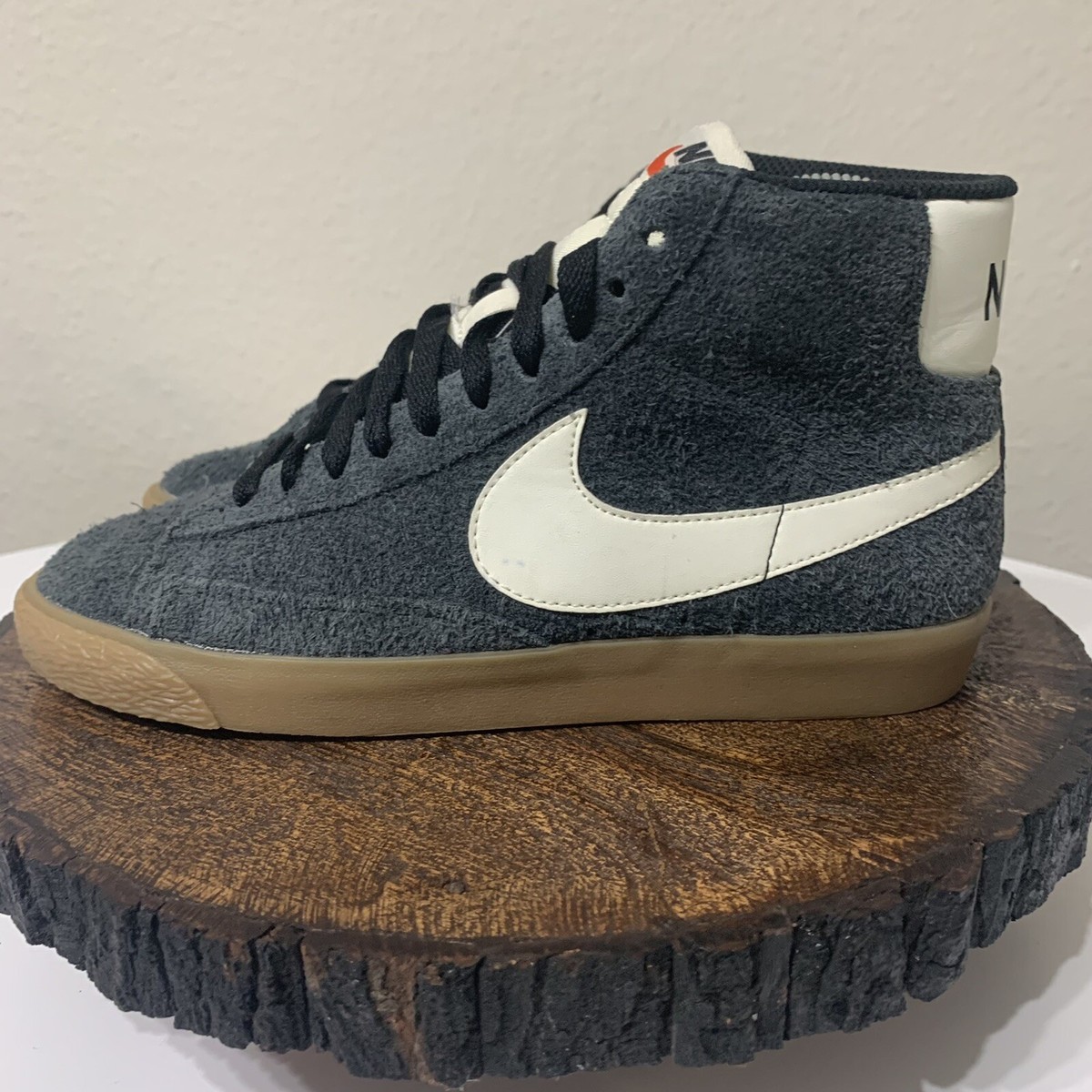 Nike Blazer Women's Mid Suede Black Yellow Gum Sail 518171-017