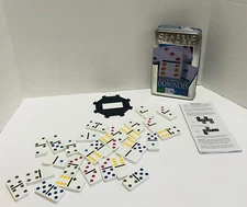 Cardinal Double Six Color Dot Dominoes In Color Collectors Tin 28 Dominoes C5