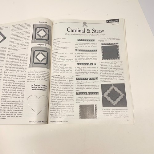 Miniature Quilts Vintage Magazines 1997 40+ Patterns Designs Back issues #30 - Foto 5 di 7