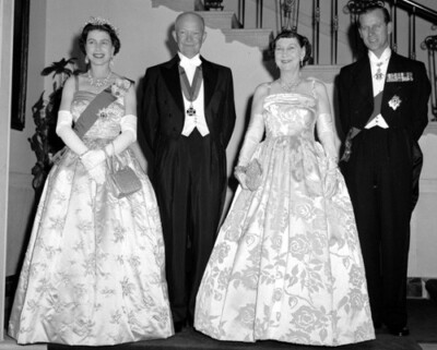 Queen Elizabeth II, Dwight and Mamie Eisenhower, and Prince Philip Photo