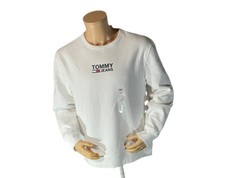 NWT 69 Tommy Hilfiger White crew neck pullover sweater size Large
