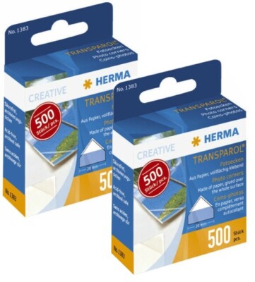 2 x Herma 500 Stück 1383 Transparol Fotoecken Fotoklebeecken selbstklebend