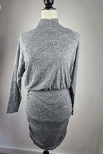 EXPRESS Dress Women's Size XS Light Gray High Collar Dress Loosefit Top Everyday