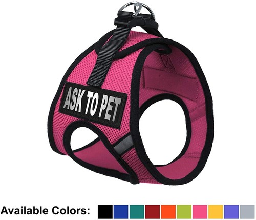Soft Mesh Dog Harness No Pull Step In Vest Small Medium Large w Ask To Pet Patch - Picture 11 of 18