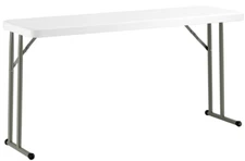 18"x60" Granite White Heavy Duty Blow Molded Plastic Folding Table Party Banquet