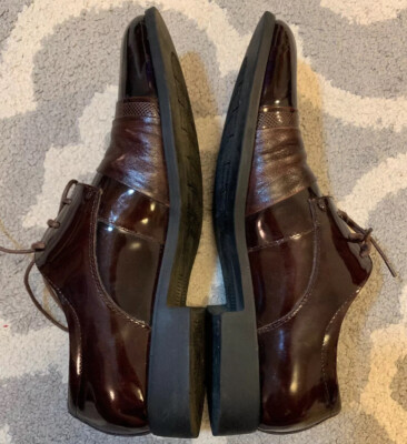 Kangnai Dress Shoes Lace Up Oxfords Leather Burgandy Brown  display picture 1