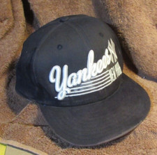 New York Yankees Baseball Hat Cap New Era Snap Back Black Adjustable