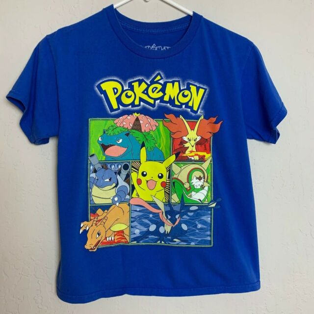 Vintage Sz M Blue Graphic Pokemon T-Shirt Tee | eBay