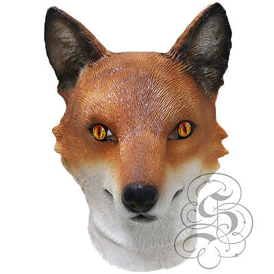 Latex Animal Realistic European Red FOX Fancy Dress Props Cosplay Carnival Mask 